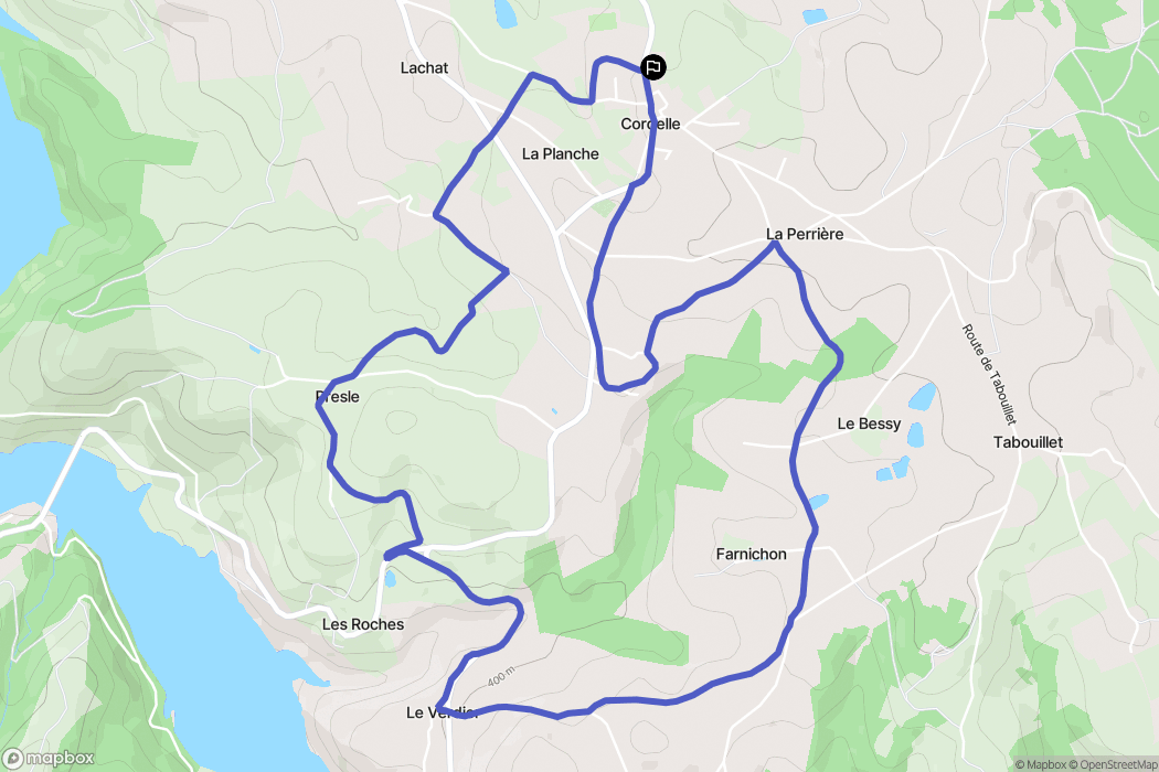 Cordelle : carte du parcours de randonnée - France