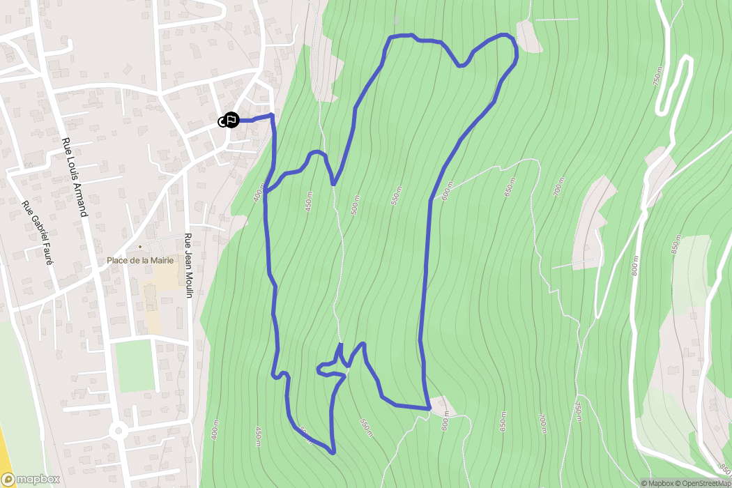La Bâthie : carte du parcours de randonnée - France
