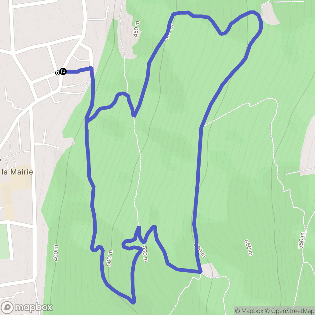 La Bâthie : carte du parcours de randonnée - France