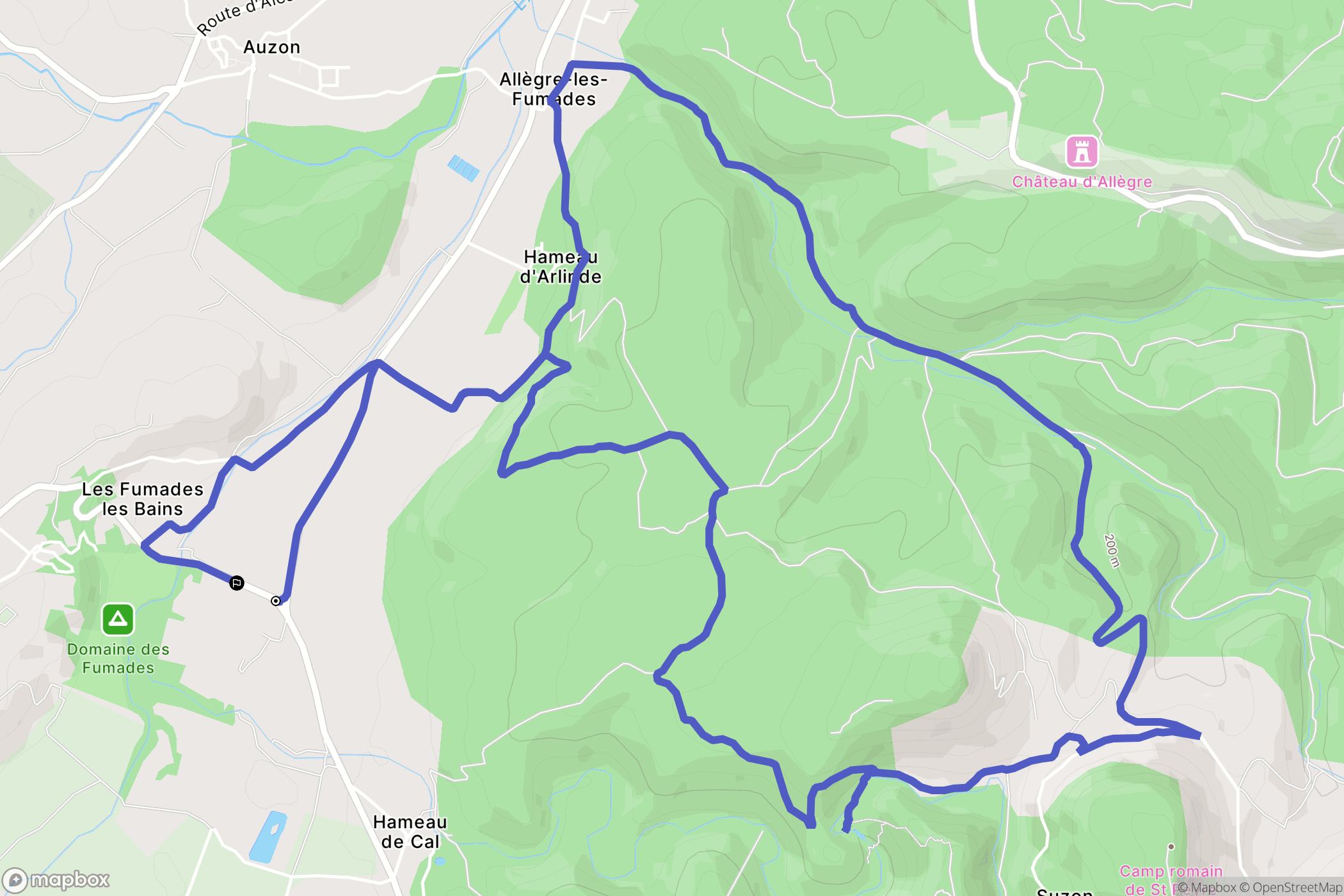 Allègre-les-Fumades : carte du parcours de randonnée - France