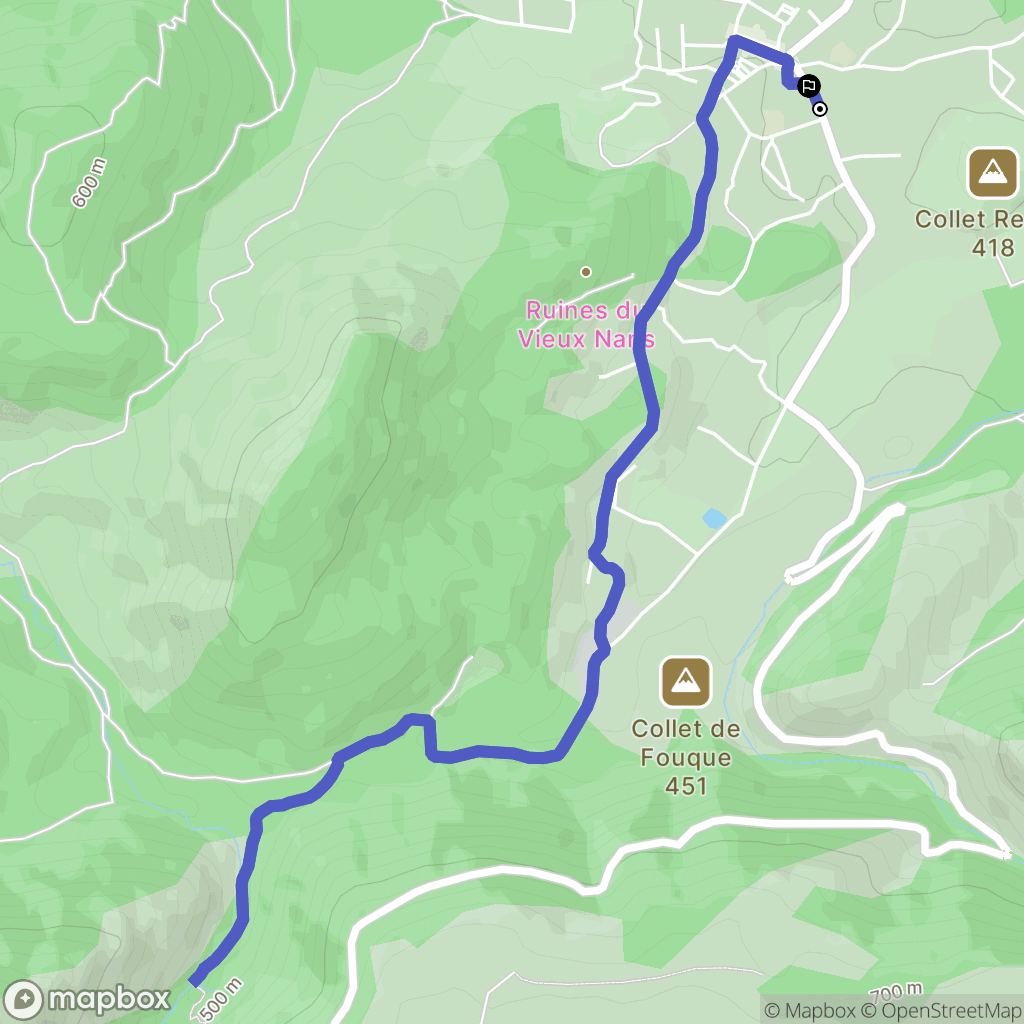 Nans-les-Pins : carte du parcours de randonnée - France
