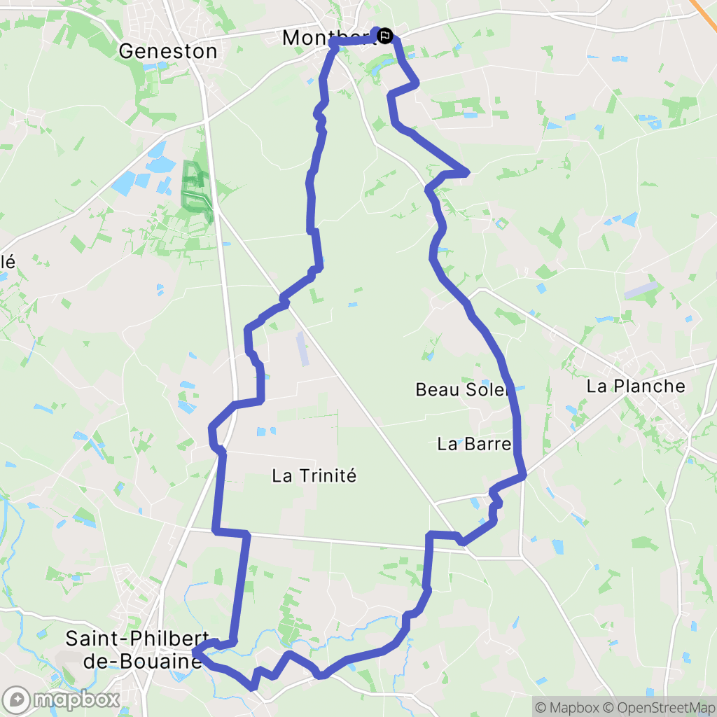 Montbert : carte du parcours de randonnée - France