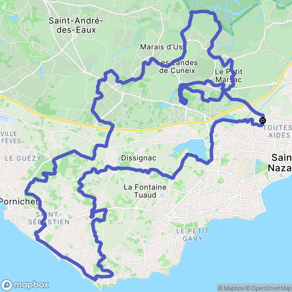 La Berthauderie : carte du parcours de randonnée - France