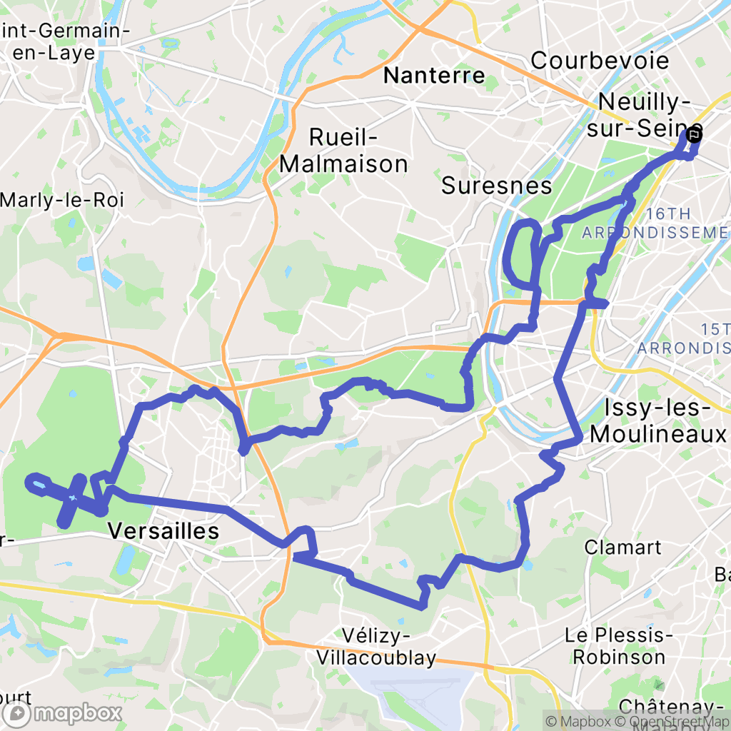 Neuilly-sur-Seine : carte du parcours de randonnée - France