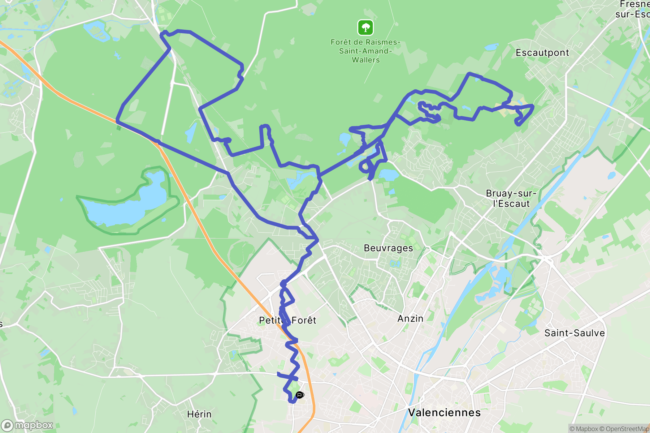 Anzin : carte du parcours de randonnée - France