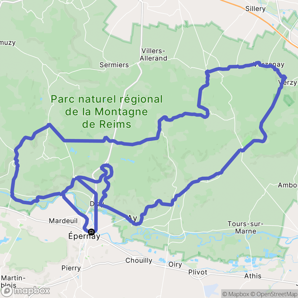 Eperrnay : carte du parcours de randonnée - France