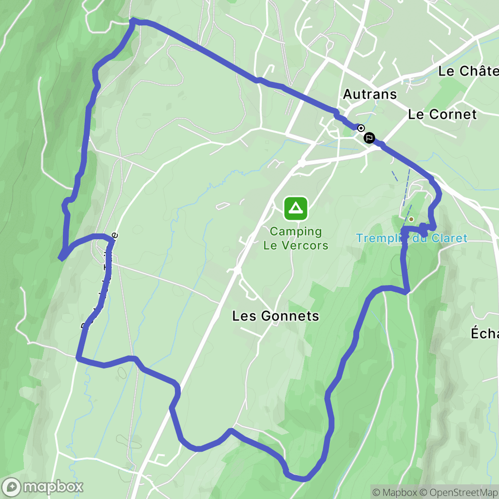 Autrans : carte du parcours de randonnée - France