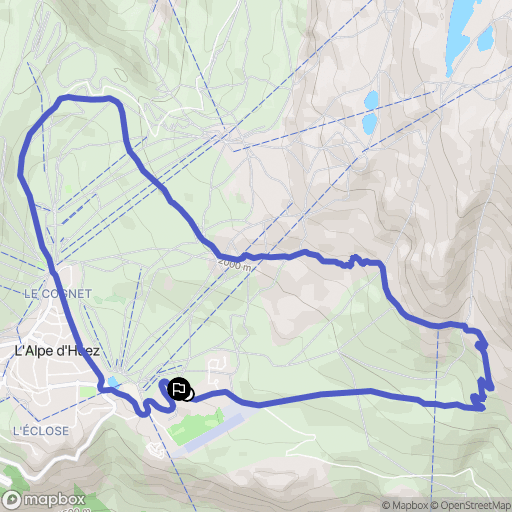 Alpe d'Huez : carte du parcours de randonnée - France