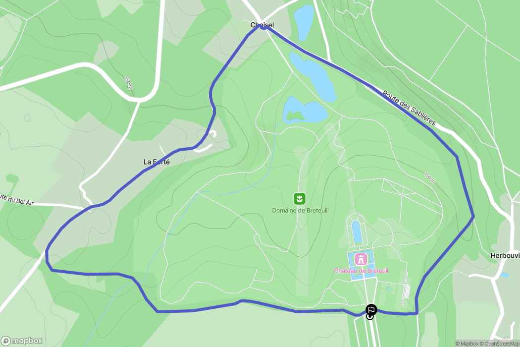 Choisel, St Rémy-les-Chevreuses : carte du parcours de randonnée - France
