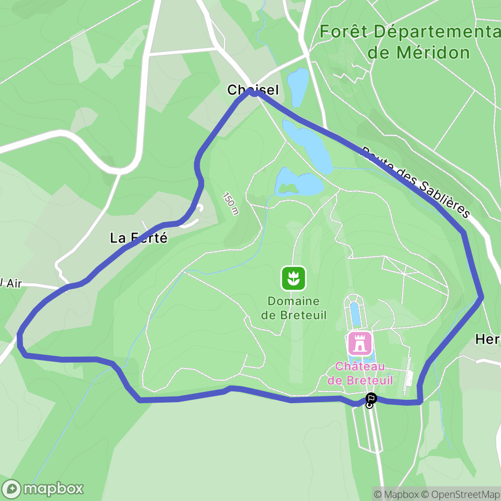 Choisel, St Rémy-les-Chevreuses : carte du parcours de randonnée - France