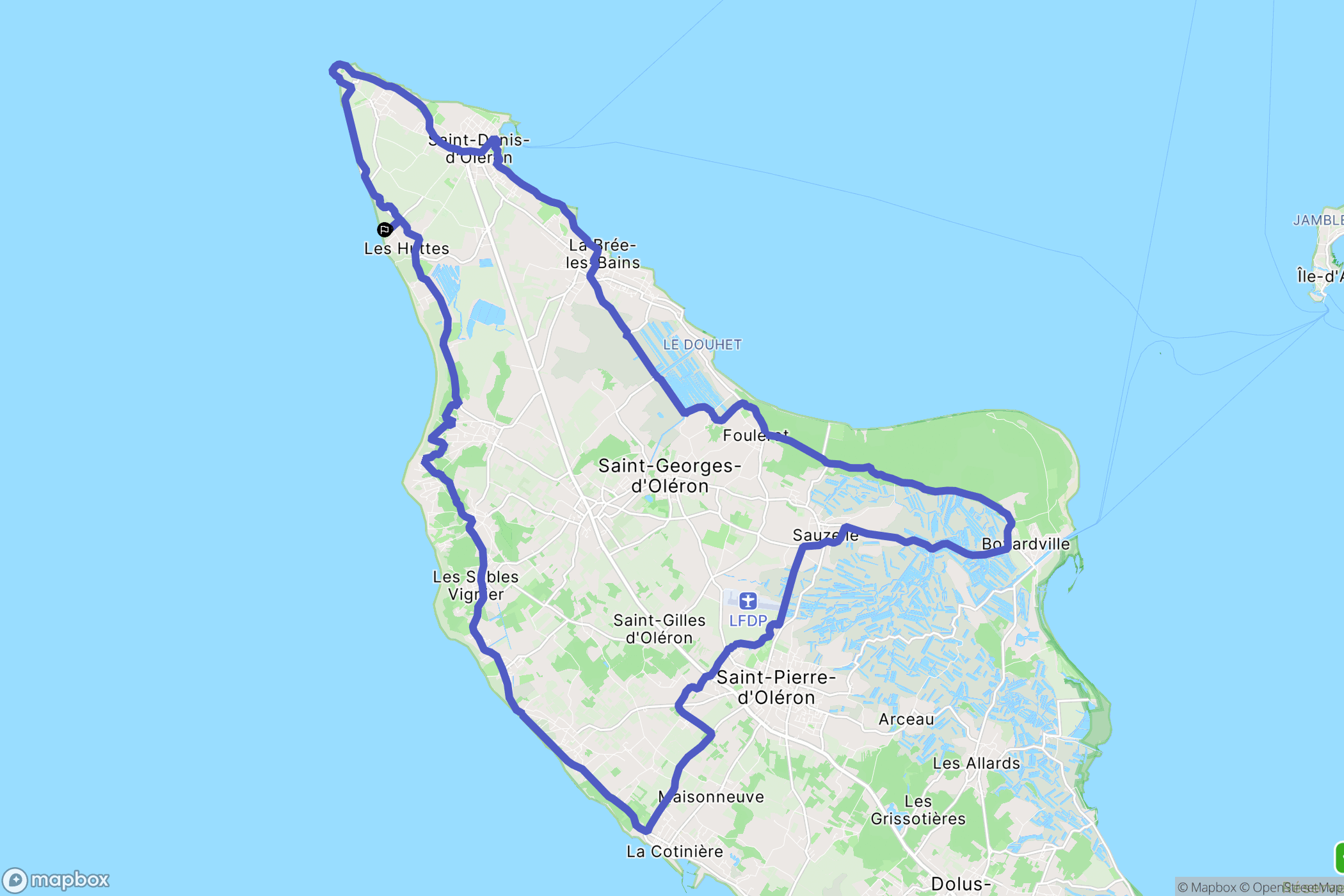 Saint-Pierre-d'Oléron : carte du parcours de randonnée - France