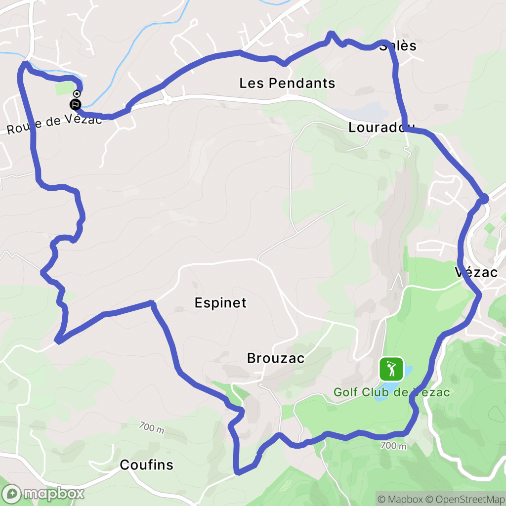 Carbonnat : carte du parcours de randonnée - France