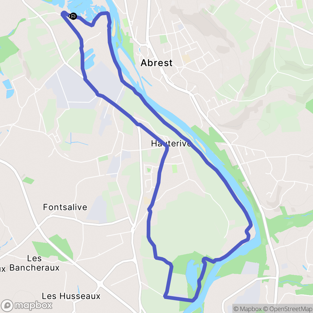 Abrest (Vichy) : carte du parcours de randonnée - France