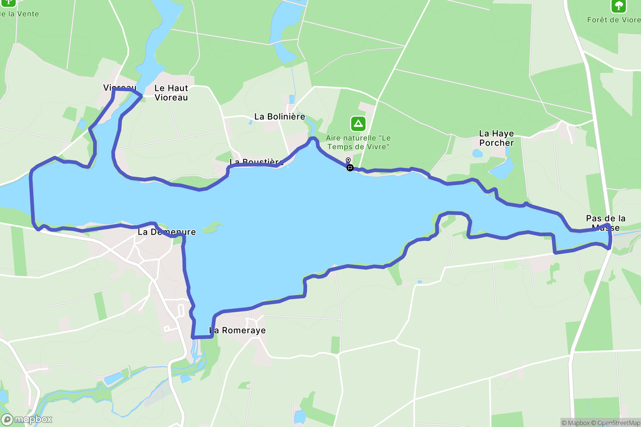 La Bolinière : carte du parcours de randonnée - France