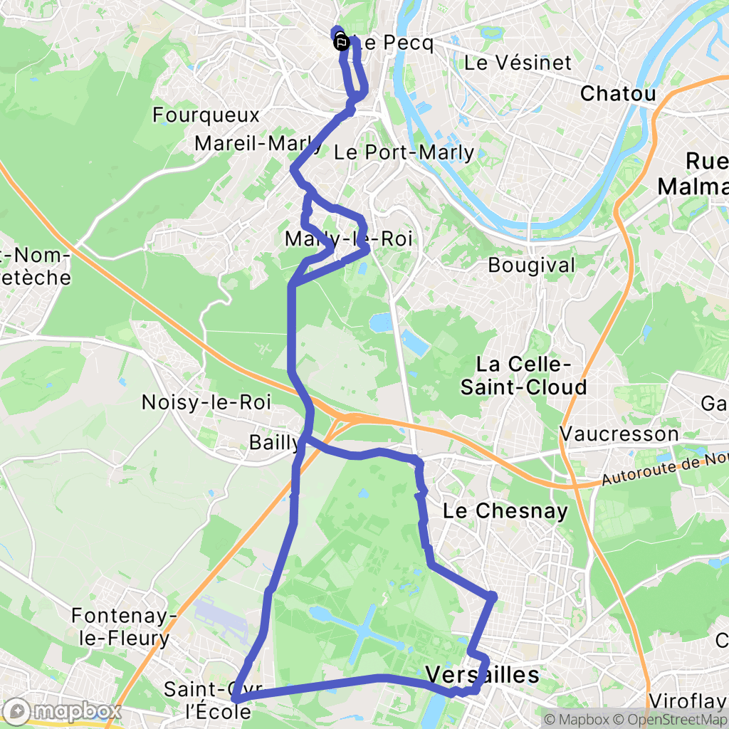 Saint-Germain-en-Laye : carte du parcours de randonnée - France
