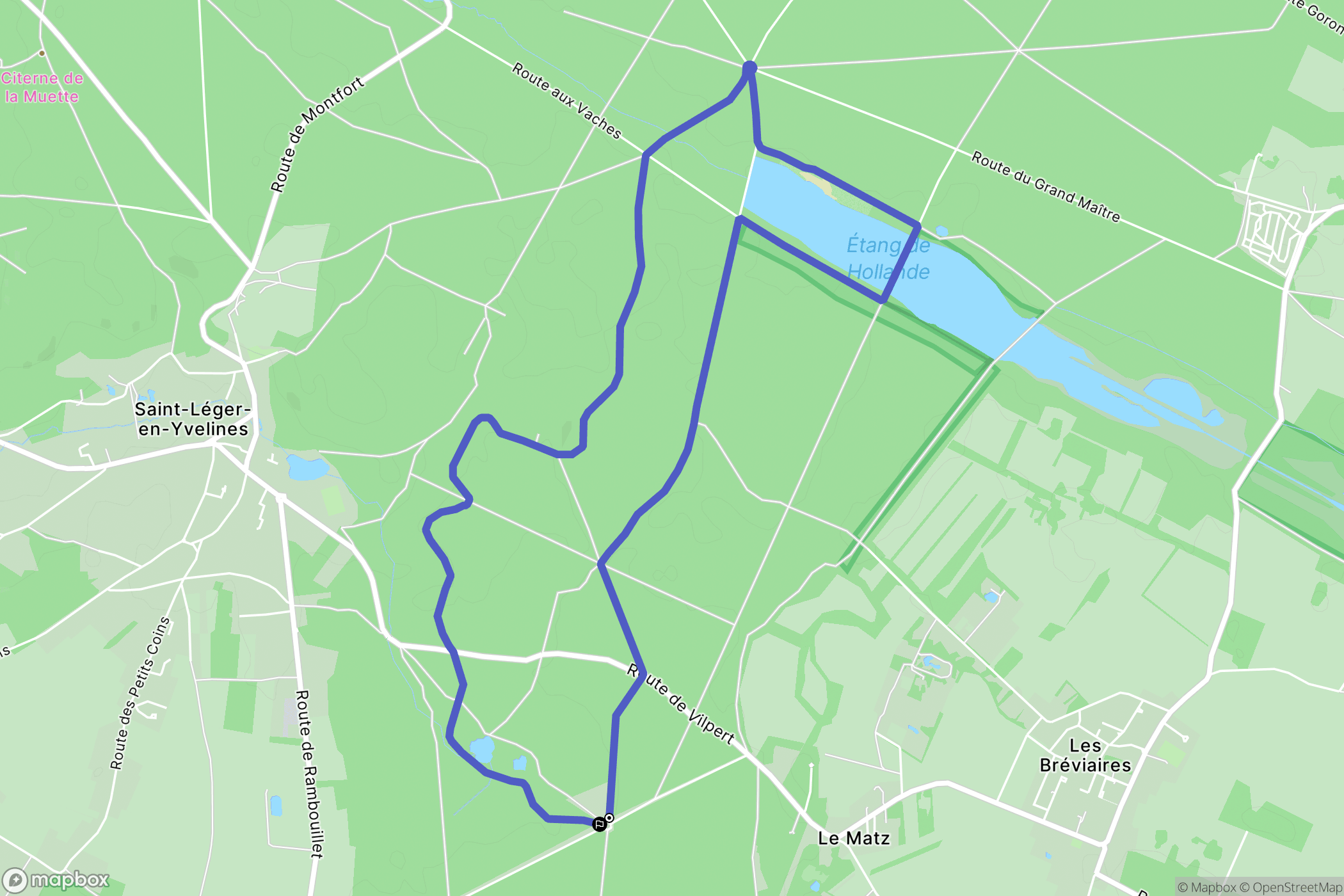 Saint-Léger-en-Yvelines : carte du parcours de randonnée - France