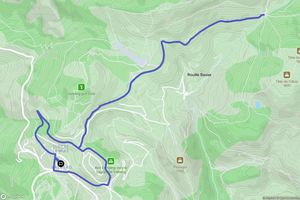Valberg : carte du parcours de randonnée - France