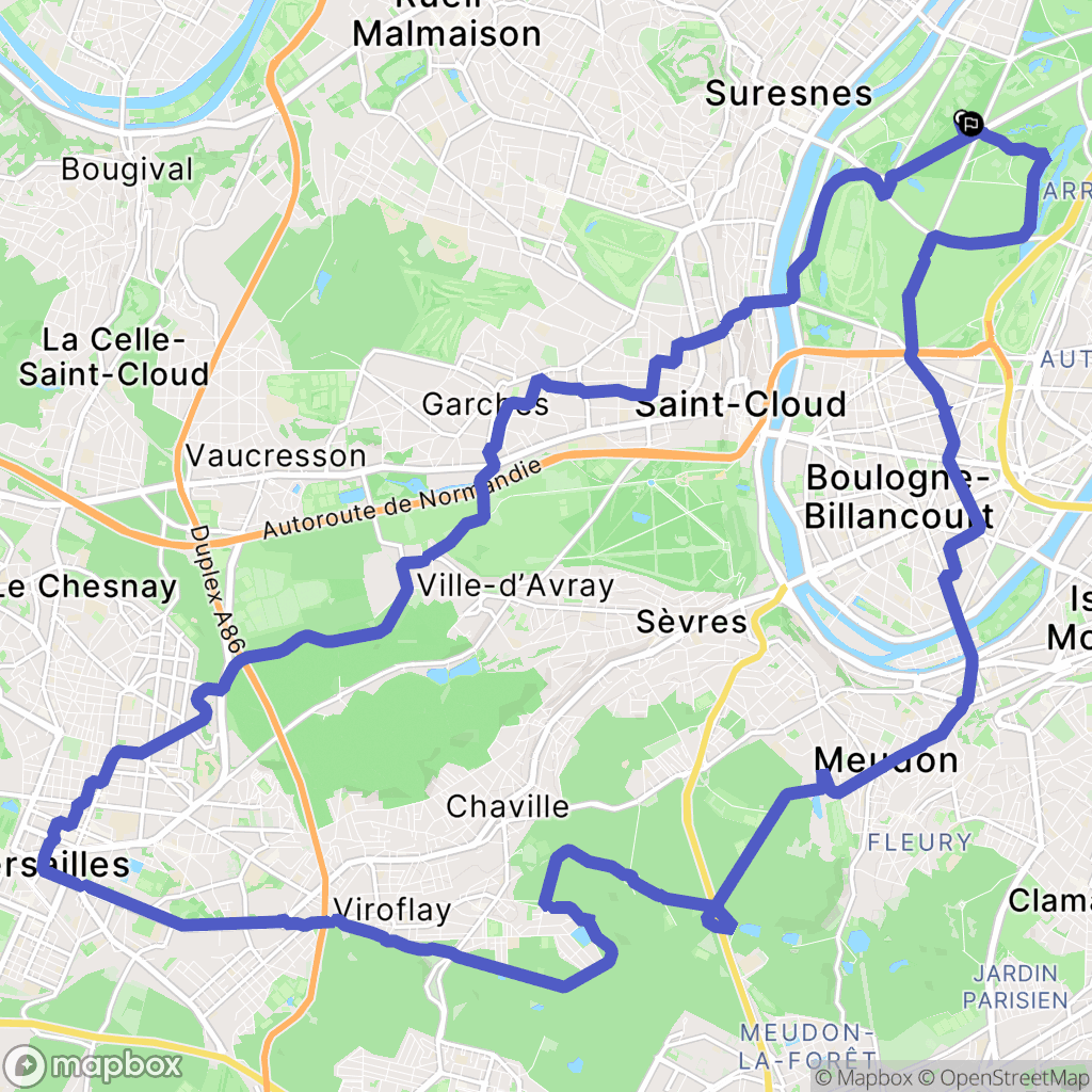 Neuilly-sur-Seine : carte du parcours de randonnée - France