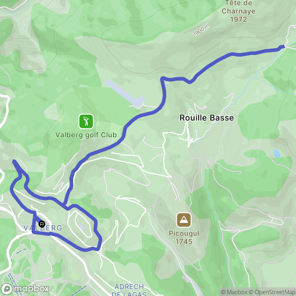 Valberg : carte du parcours de randonnée - France