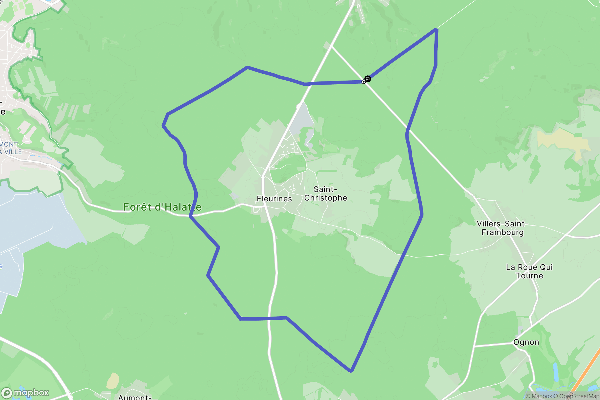 Fleurines : carte du parcours de randonnée - France