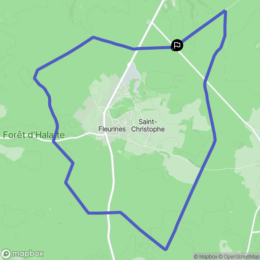 Fleurines : carte du parcours de randonnée - France