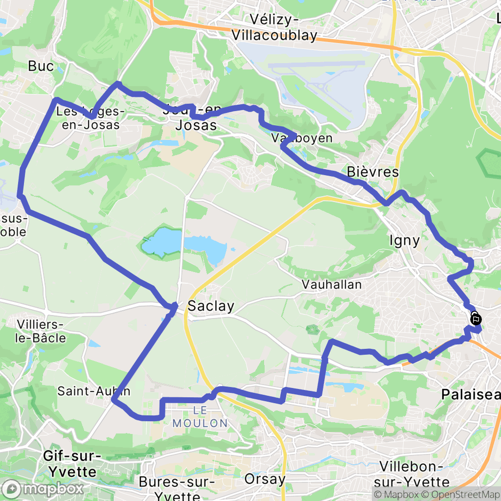 Palaiseau : carte du parcours de randonnée - France
