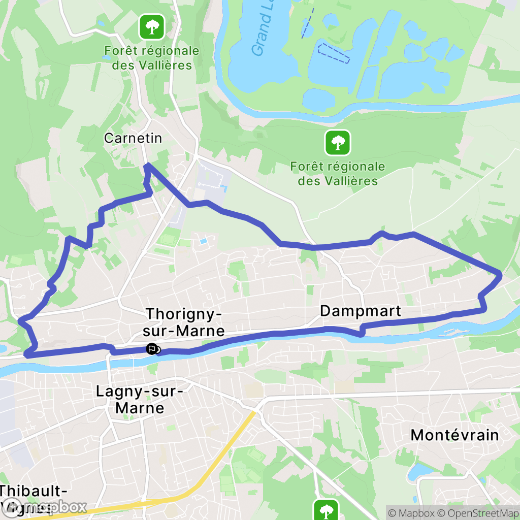 Thorigny-sur-Marne. : carte du parcours de randonnée - France
