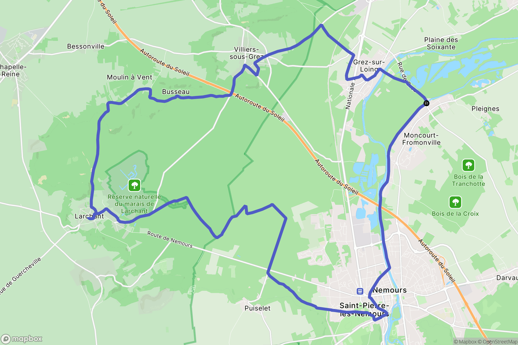 Moncourt-Fromonville : carte du parcours de randonnée - France