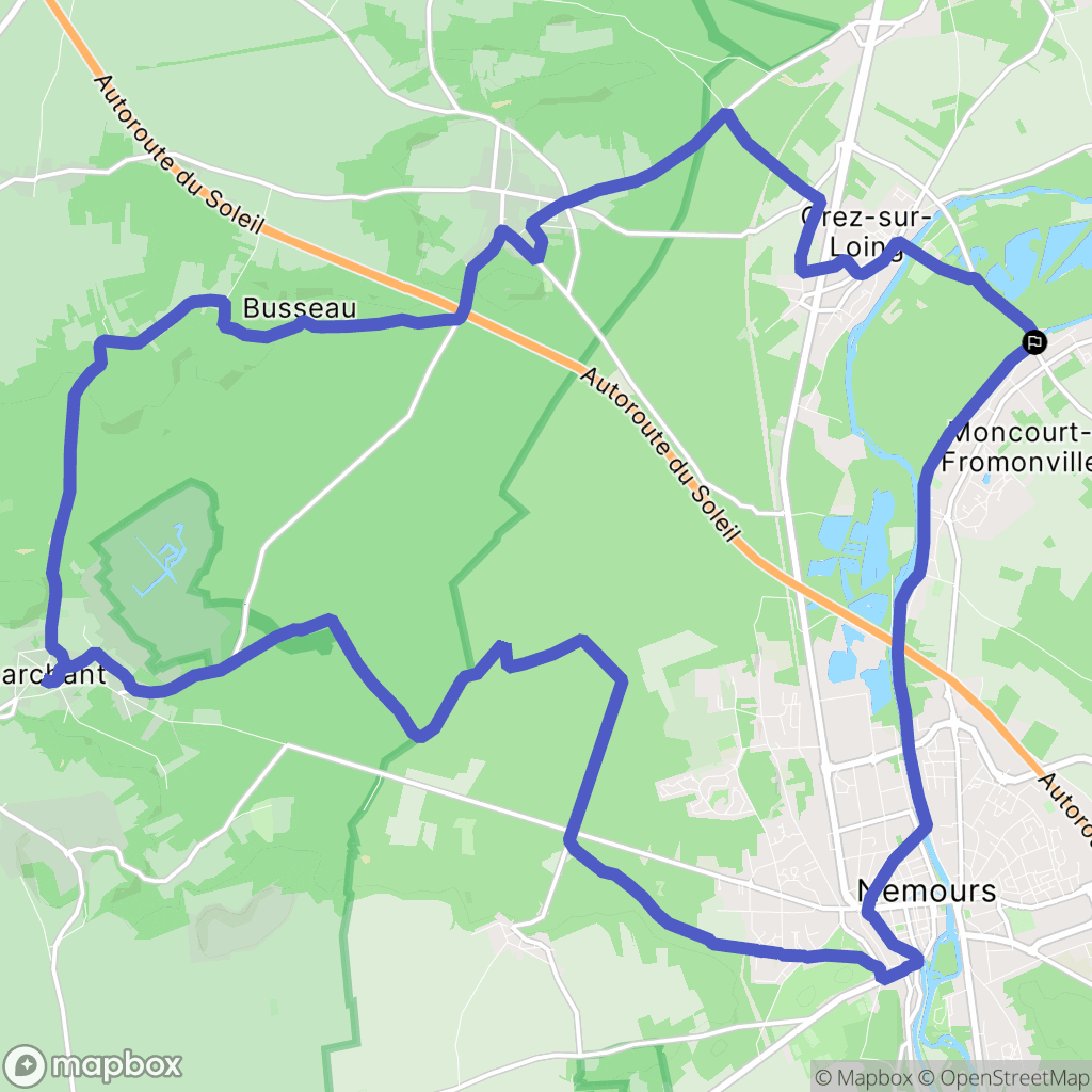 Moncourt-Fromonville : carte du parcours de randonnée - France