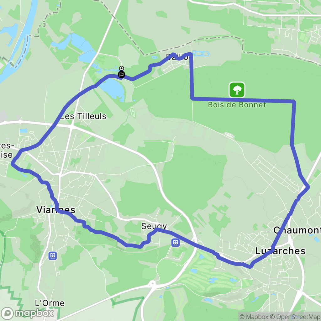 Viarmes : carte du parcours de randonnée - France