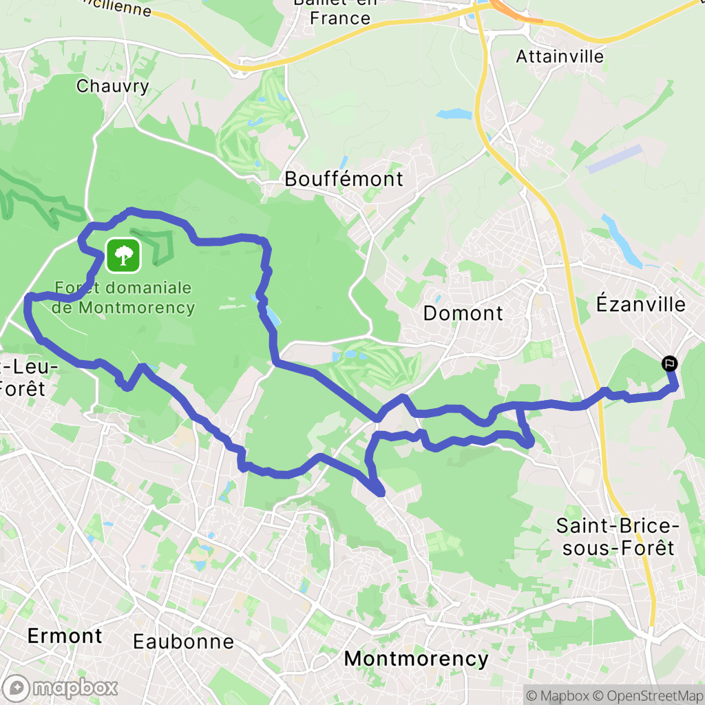 Ezanville : carte du parcours de randonnée - France