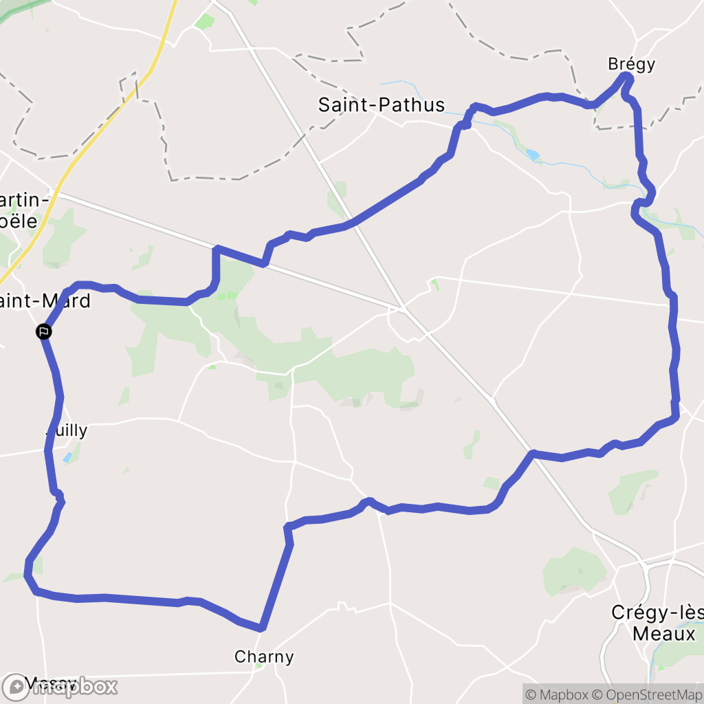 Dammartin-Juilly-Saint-Mard : carte du parcours de randonnée - France