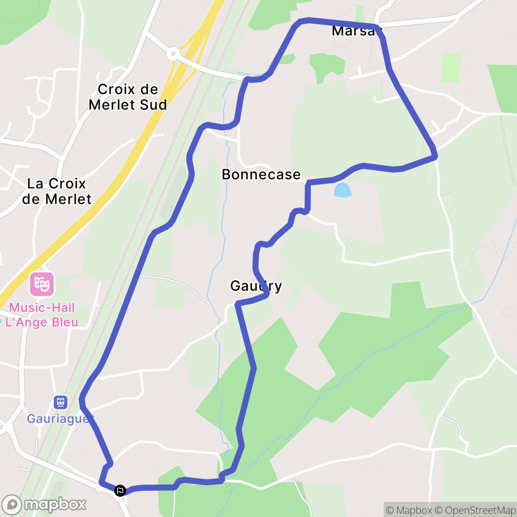 Marsas : carte du parcours de randonnée - France