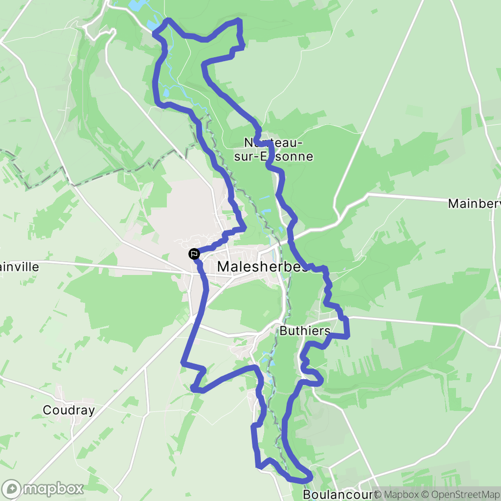 Malesherbes : carte du parcours de randonnée - France