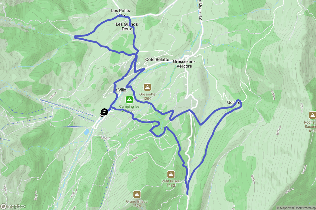 La Ville, Gresse-en-Vercors : carte du parcours de randonnée - France