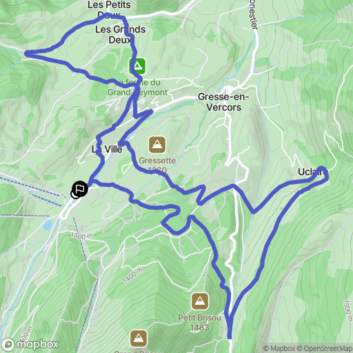La Ville, Gresse-en-Vercors : carte du parcours de randonnée - France