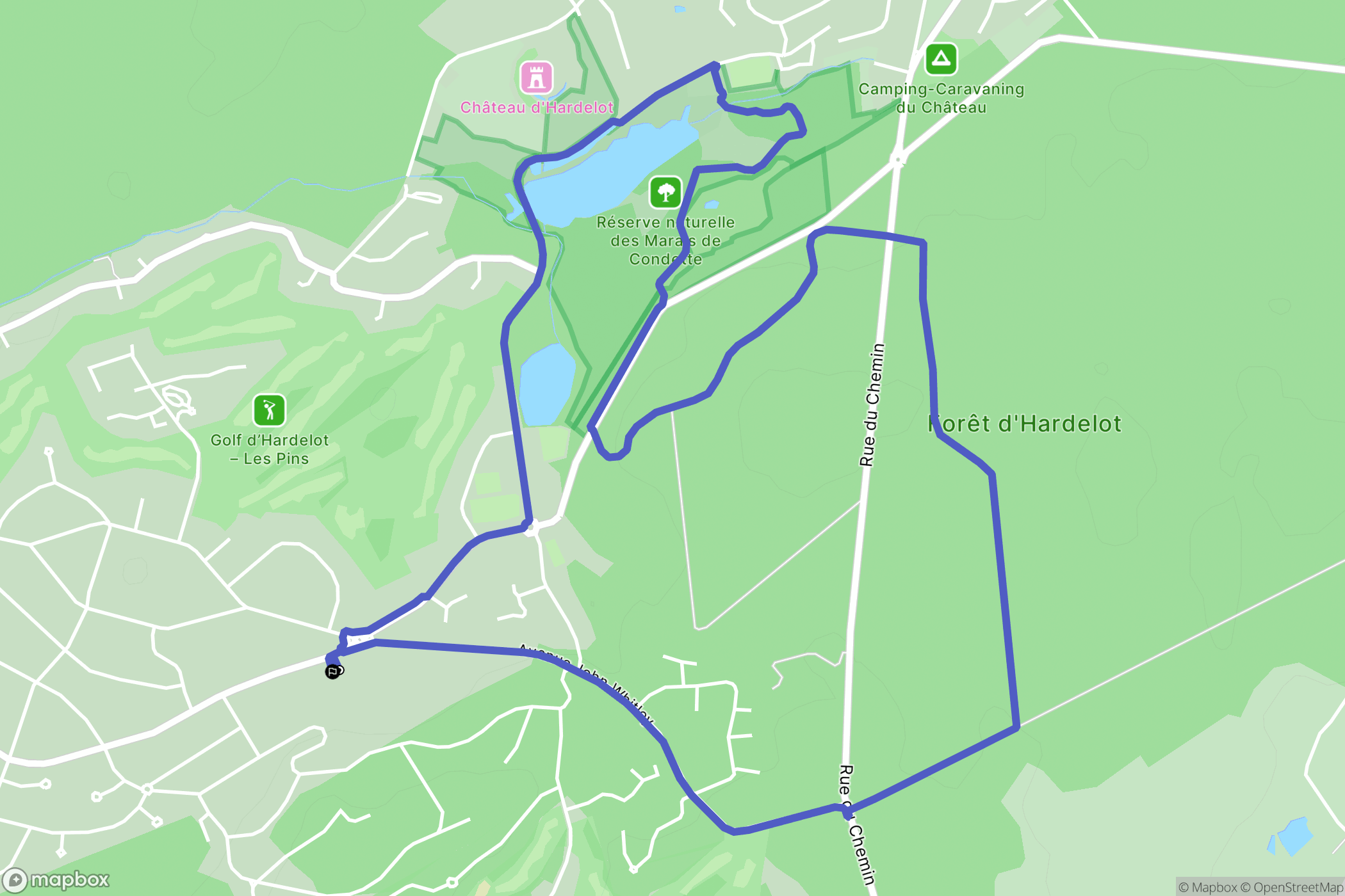 Hardelot-Plage : carte du parcours de randonnée - France