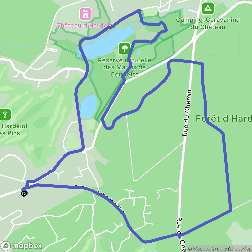 Hardelot-Plage : carte du parcours de randonnée - France