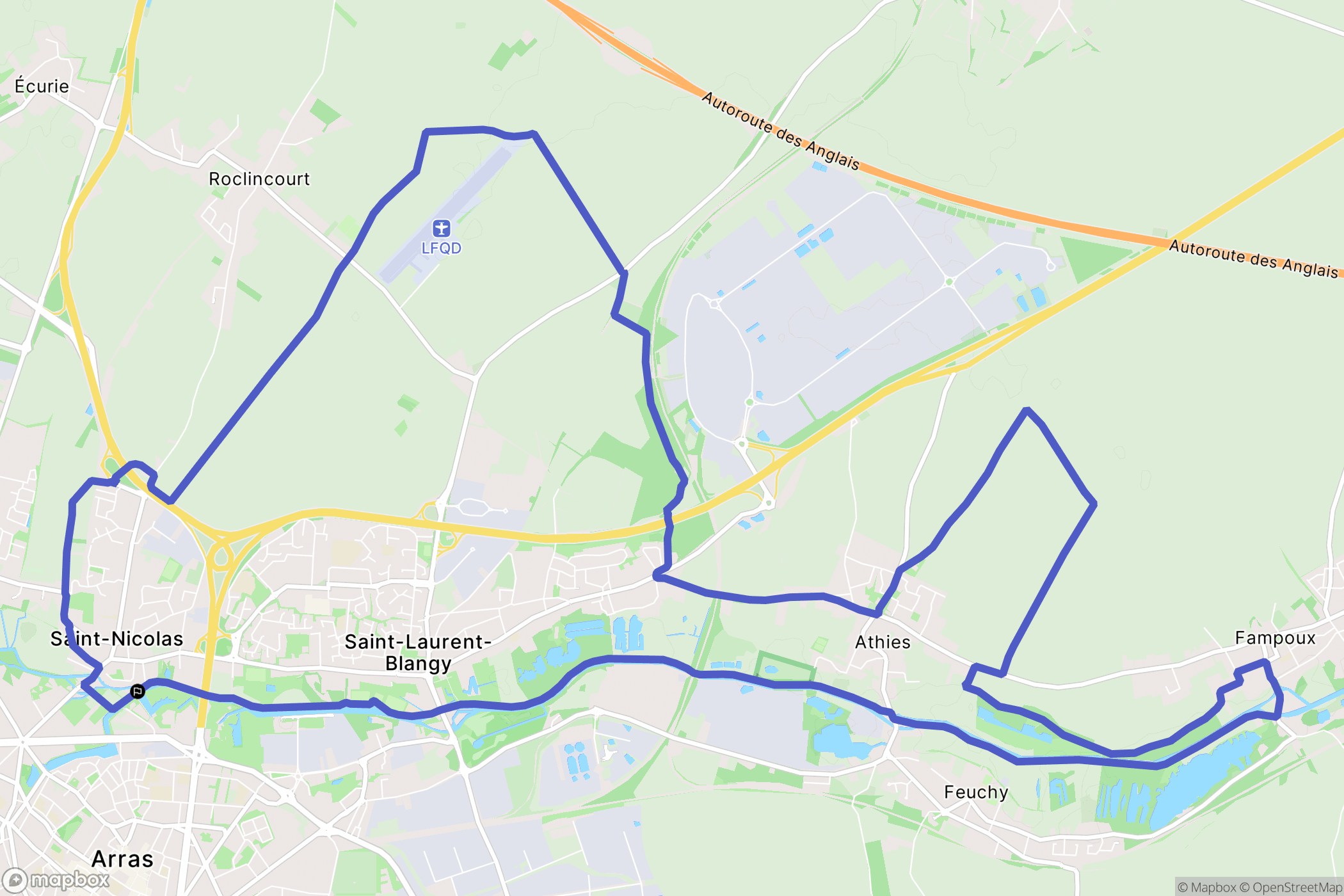 Saint-Laurent-Blangy : carte du parcours de randonnée - France