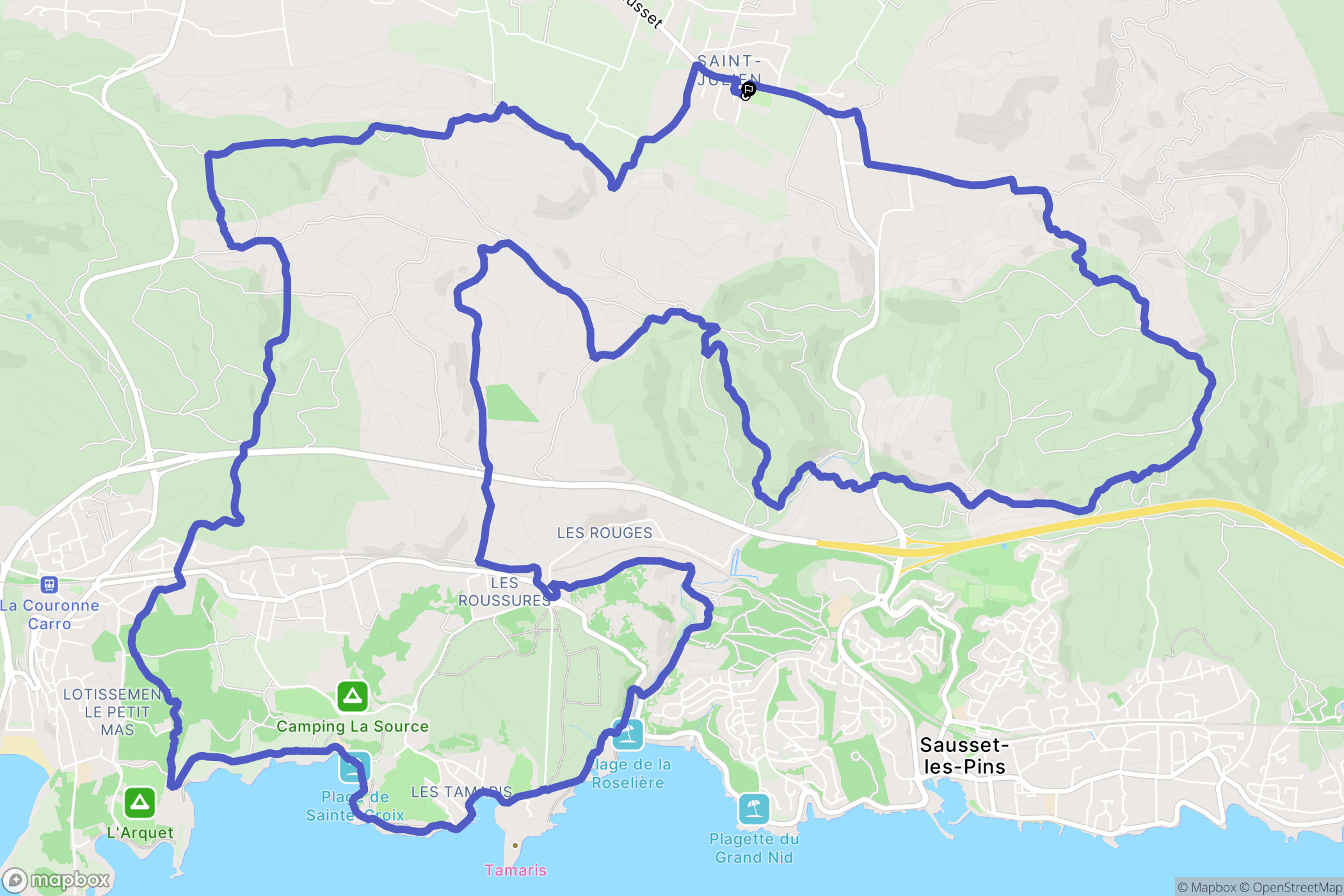 Saint-Julien-les-Martigues : carte du parcours de randonnée - France