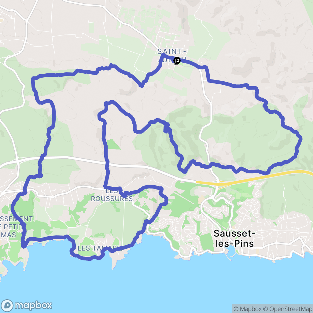 Saint-Julien-les-Martigues : carte du parcours de randonnée - France