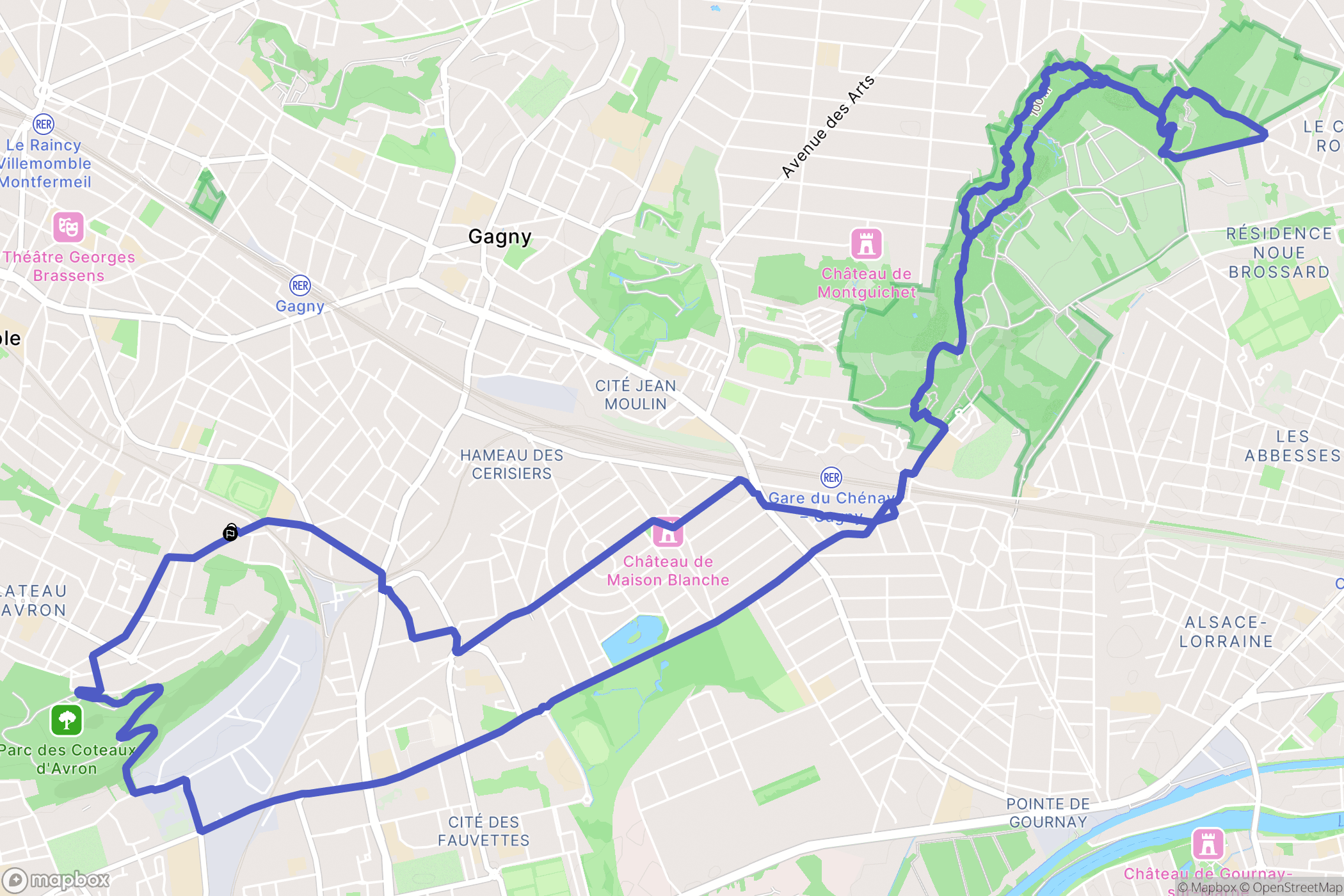 Neuilly-Plaisance : carte du parcours de randonnée - France
