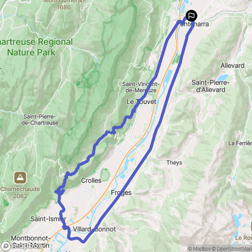 Le Pré Torchon, Pontcharra : carte du parcours de randonnée - France