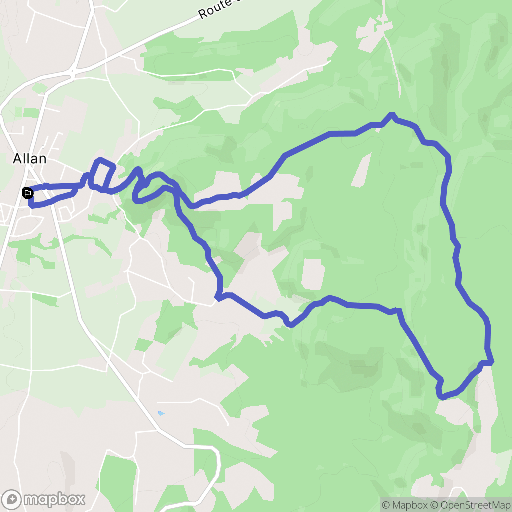 Allan : carte du parcours de randonnée - France