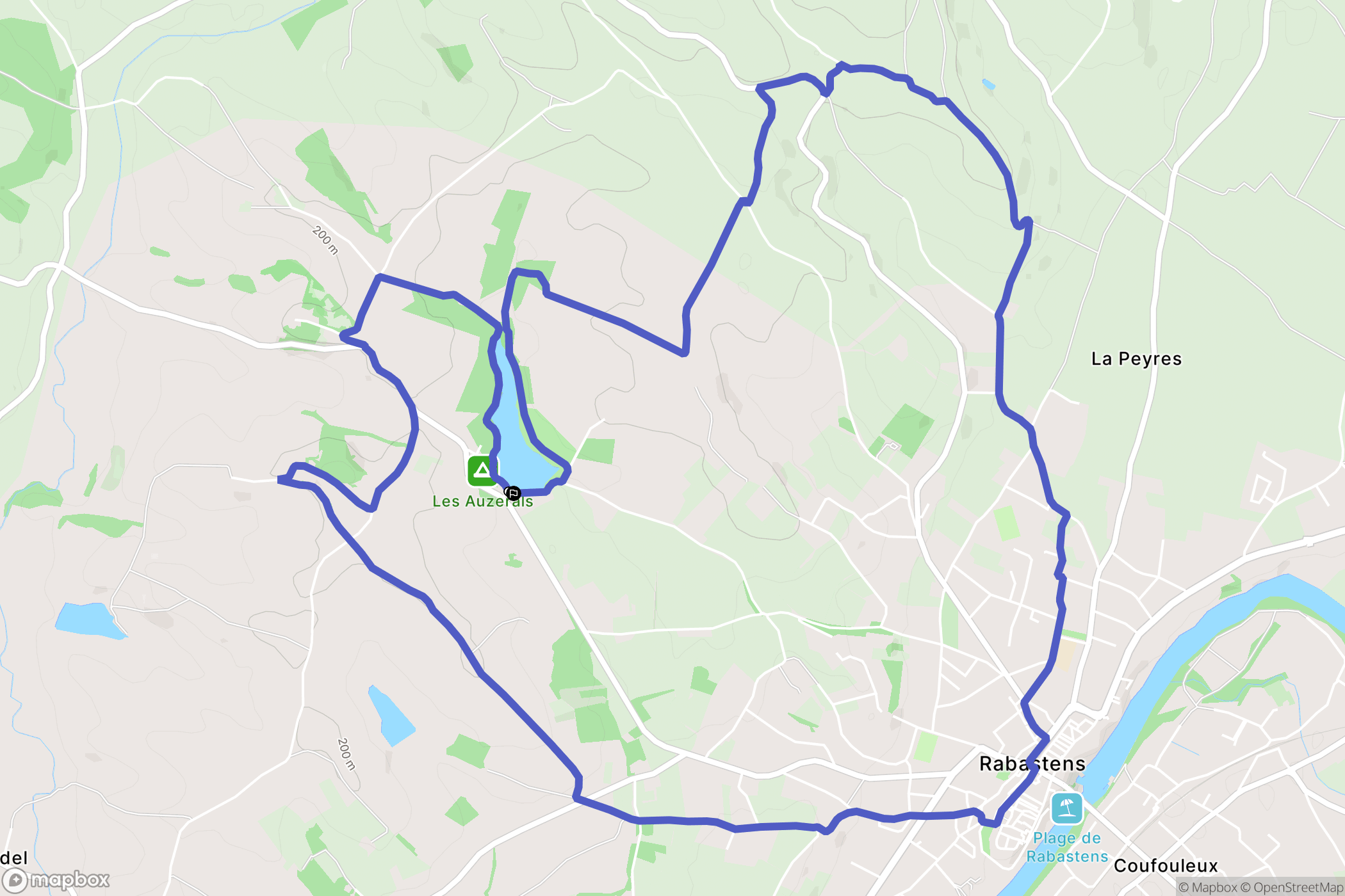 Cambelong : carte du parcours de randonnée - France