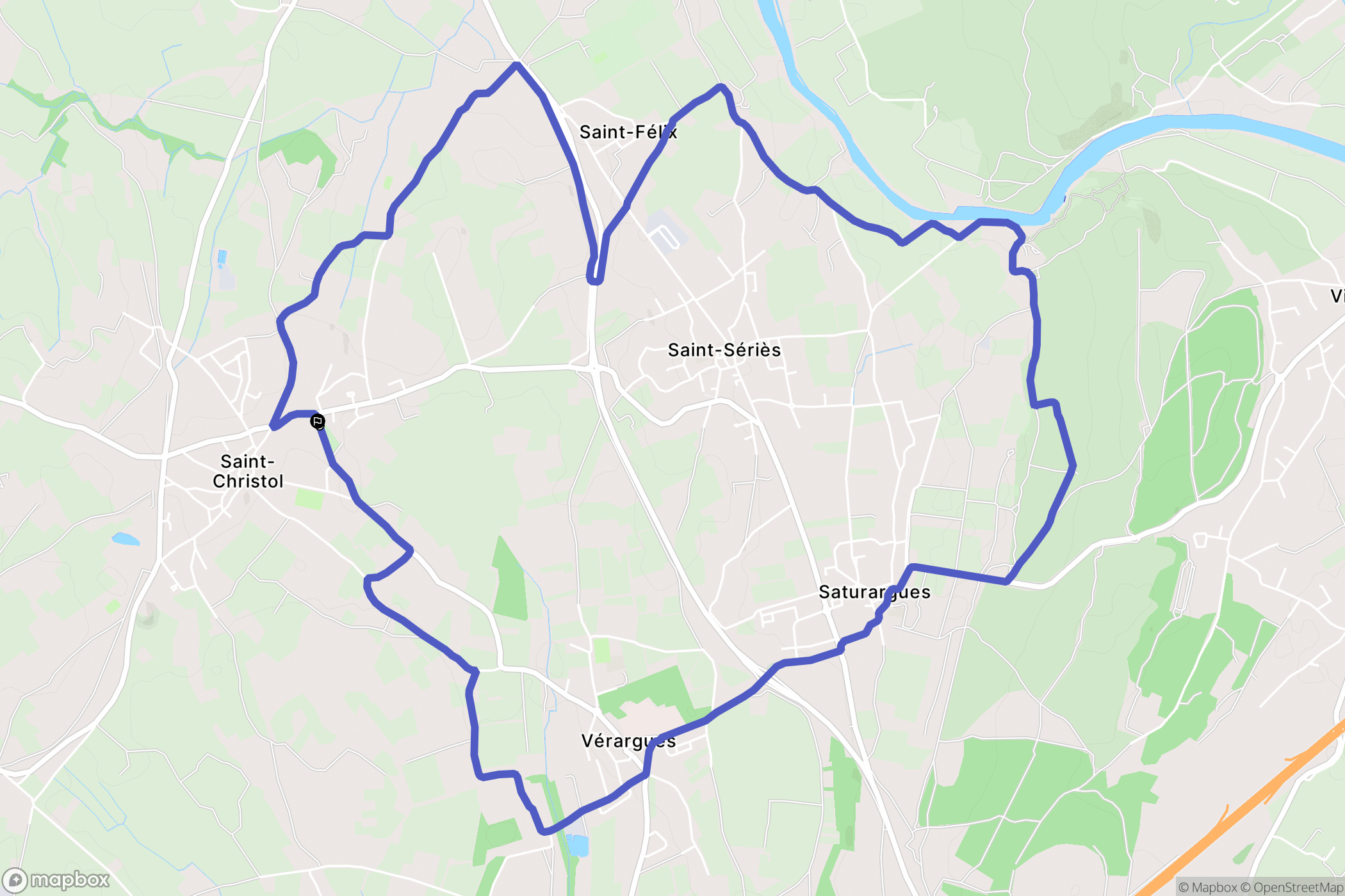 Saint-Christol : carte du parcours de randonnée - France