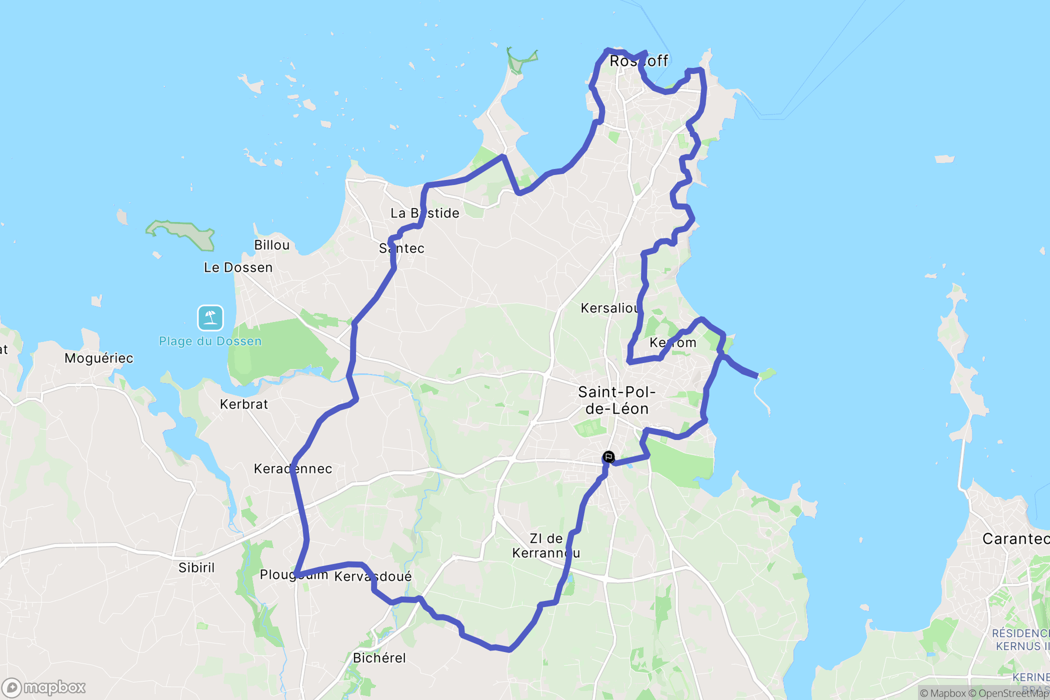 Mezarc'hant, Saint-Pol-de-Léon: routekaart voor buitenactiviteiten - France