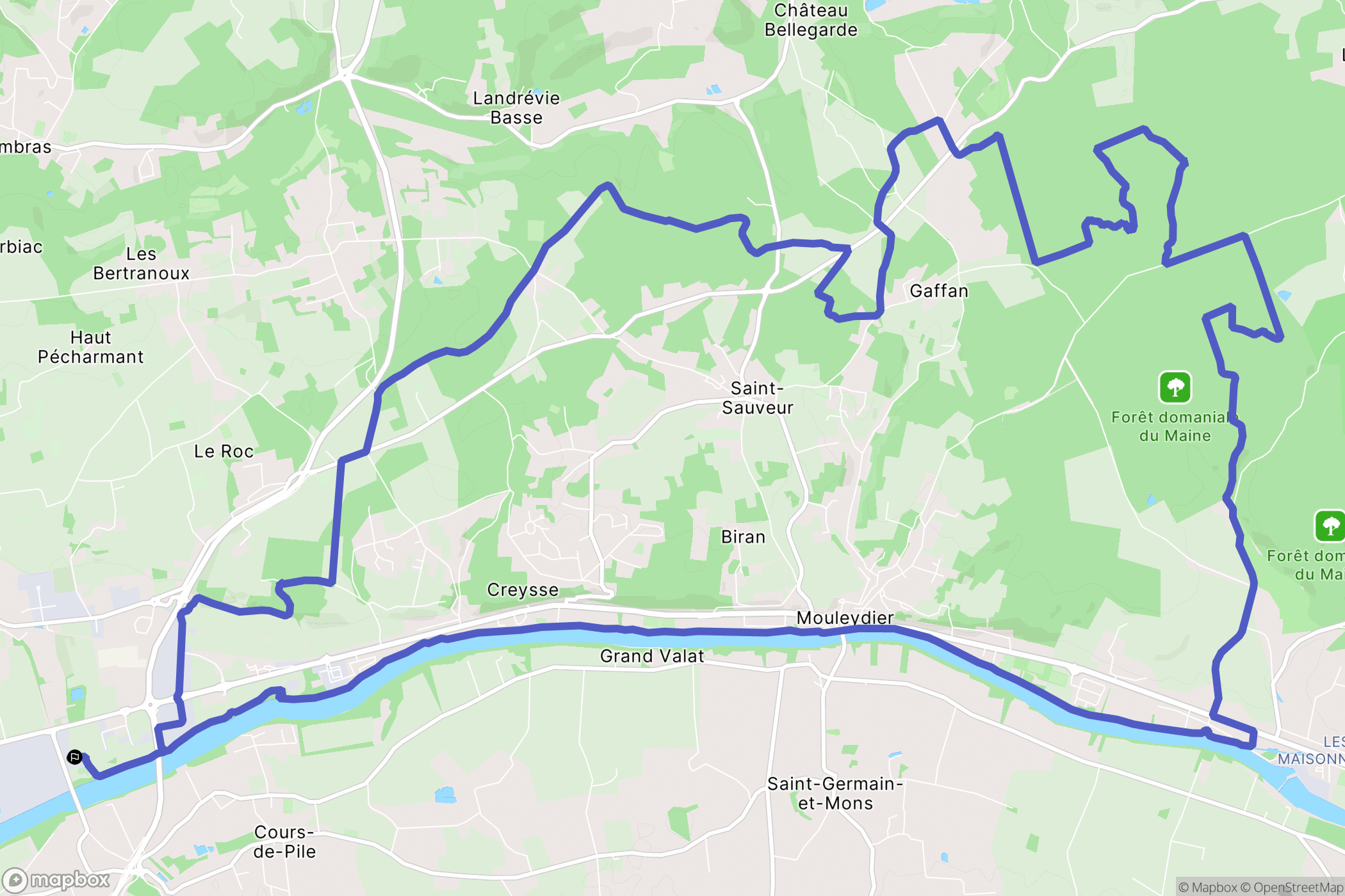 Creysse : carte du parcours de randonnée - France