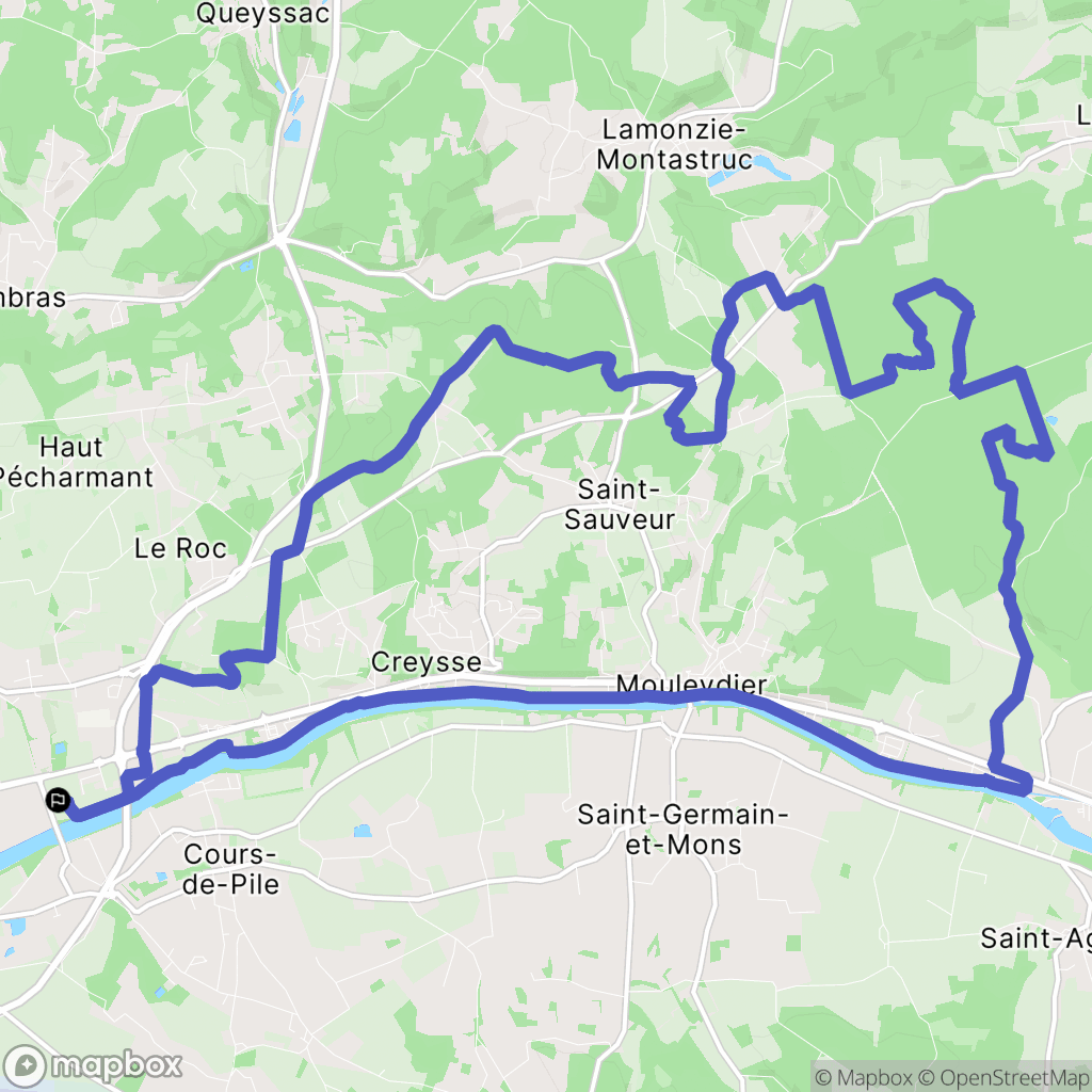 Creysse : carte du parcours de randonnée - France
