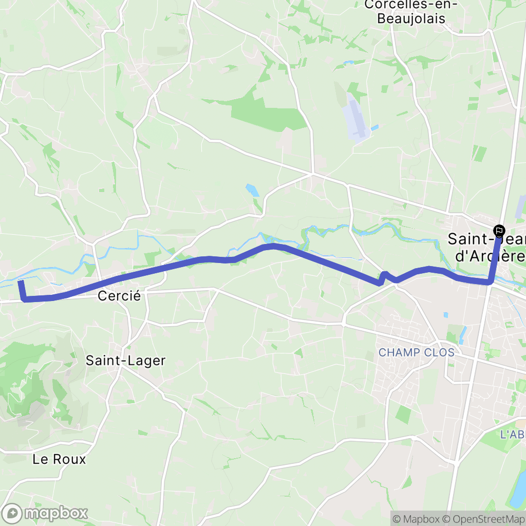Saint-Jean-d'Ardières : carte du parcours de randonnée - France